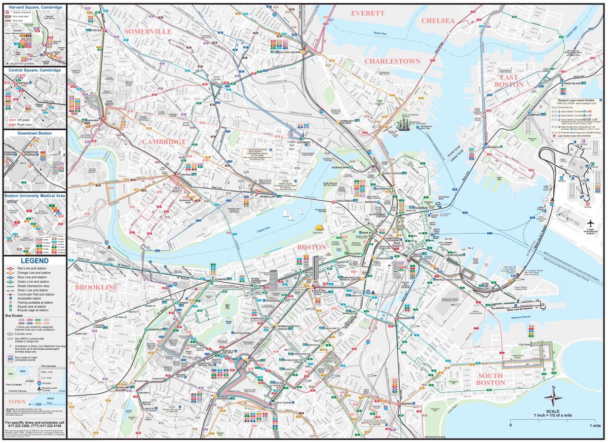 MBTA بس کا نقشہ