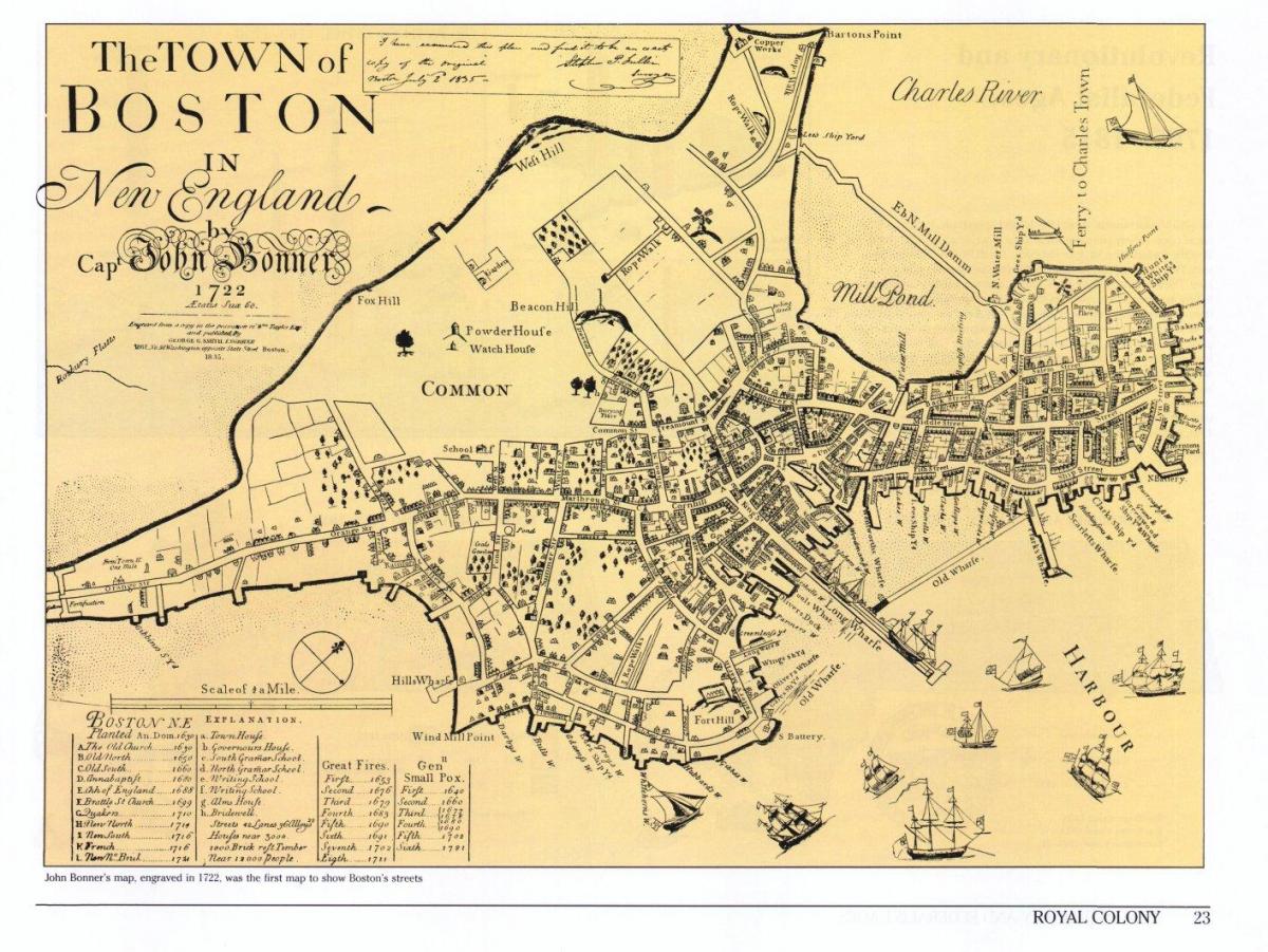 پرانے نقشہ کی بوسٹن