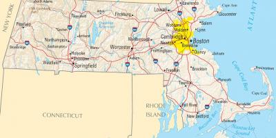 بوسٹن ایک نقشے پر