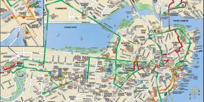 بوسٹن ٹرالی ٹور کا نقشہ
