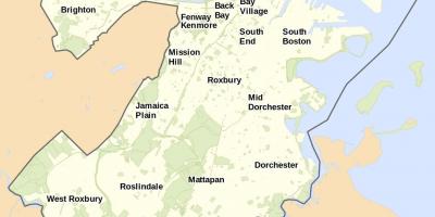 نقشہ کے بوسٹن اور ارد گرد کے علاقے