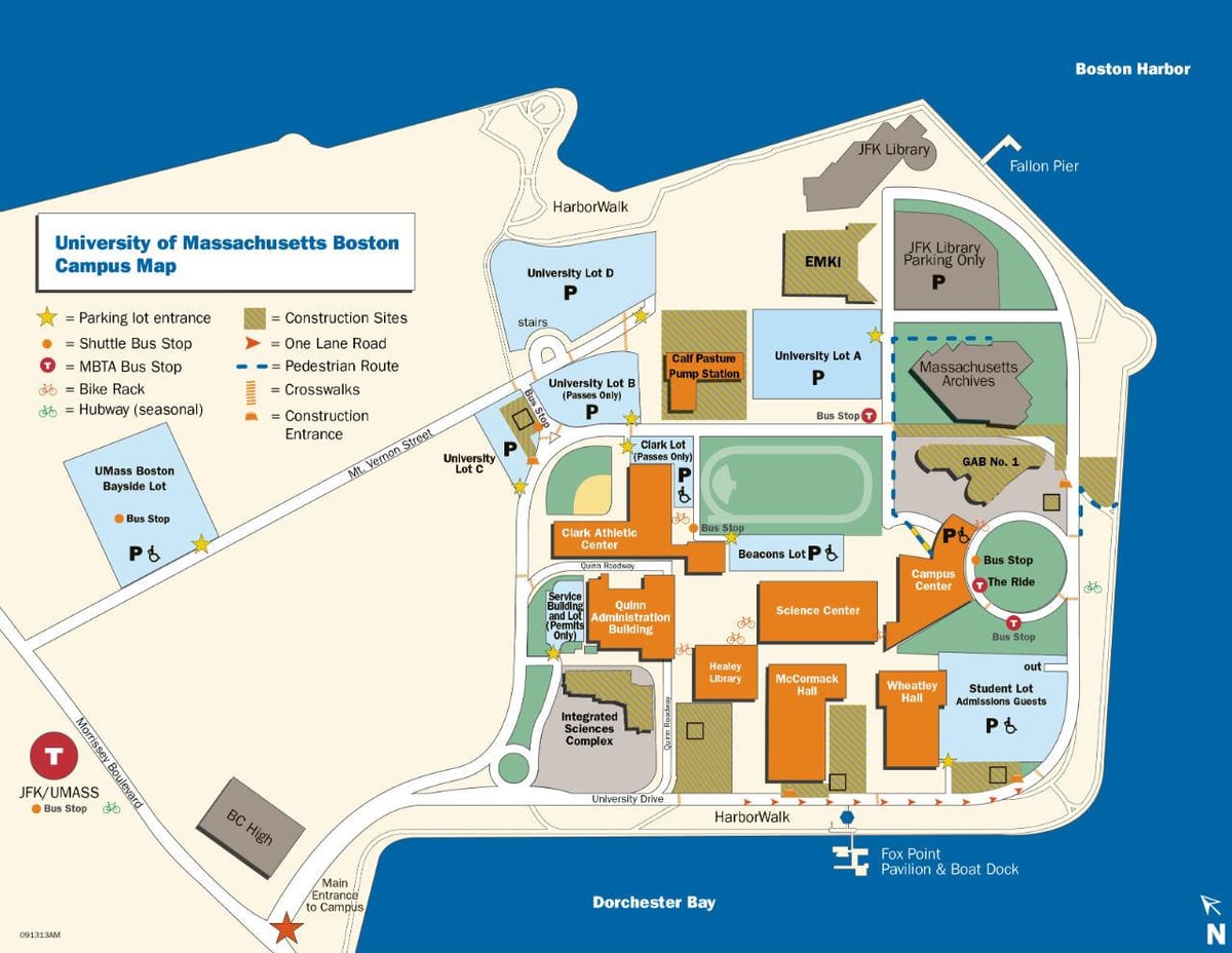 umass بوسٹن کیمپس کا نقشہ