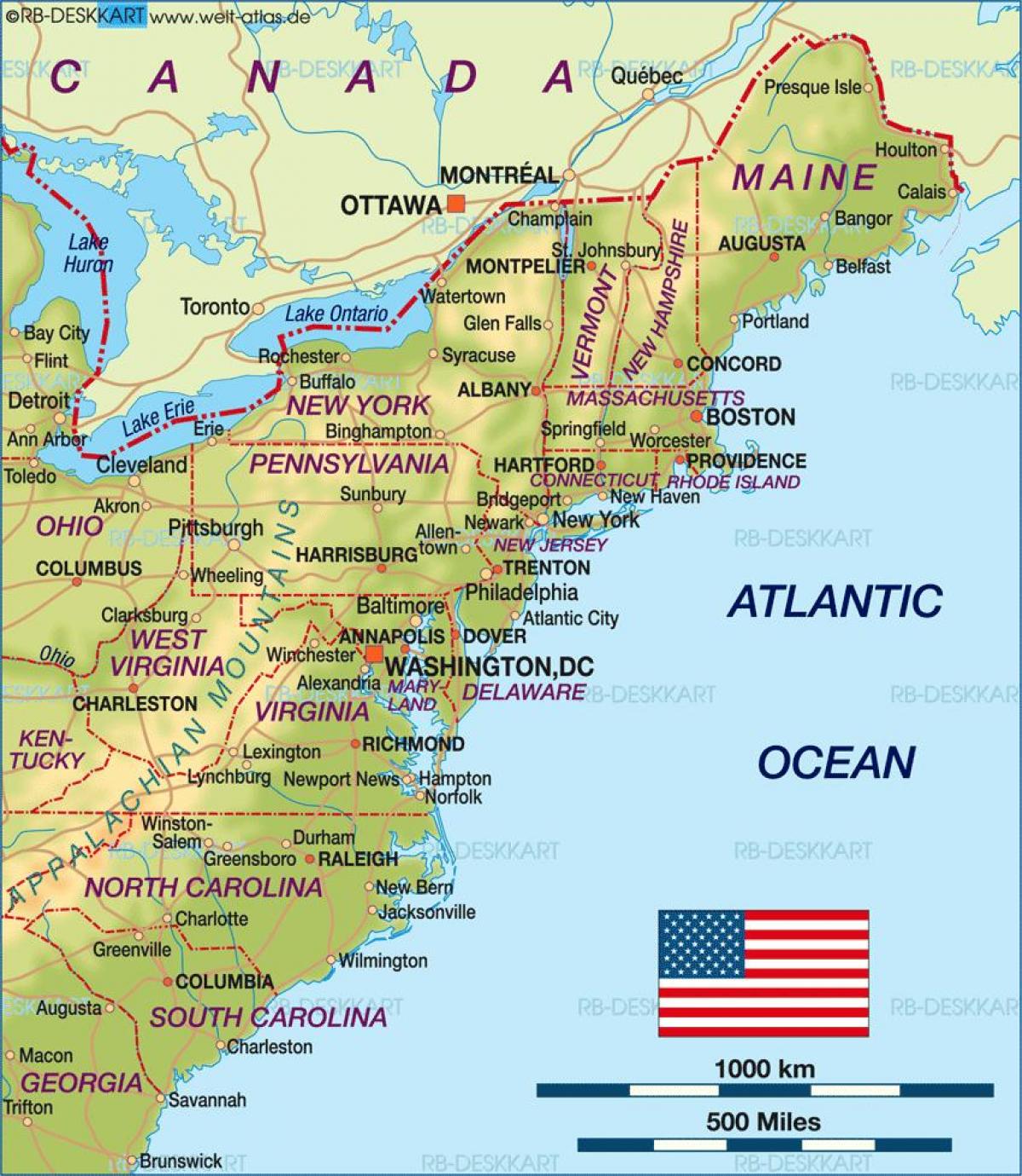 بوسٹن ہم پر نقشہ