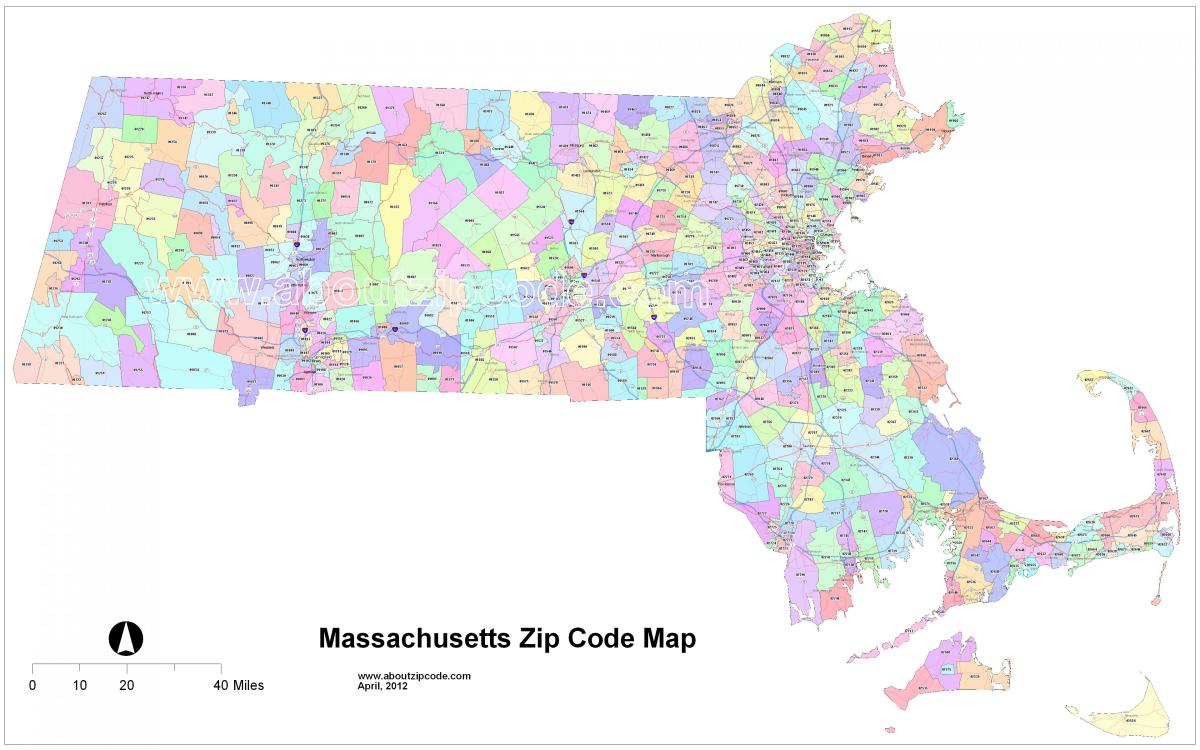 زپ کوڈ بوسٹن کا نقشہ