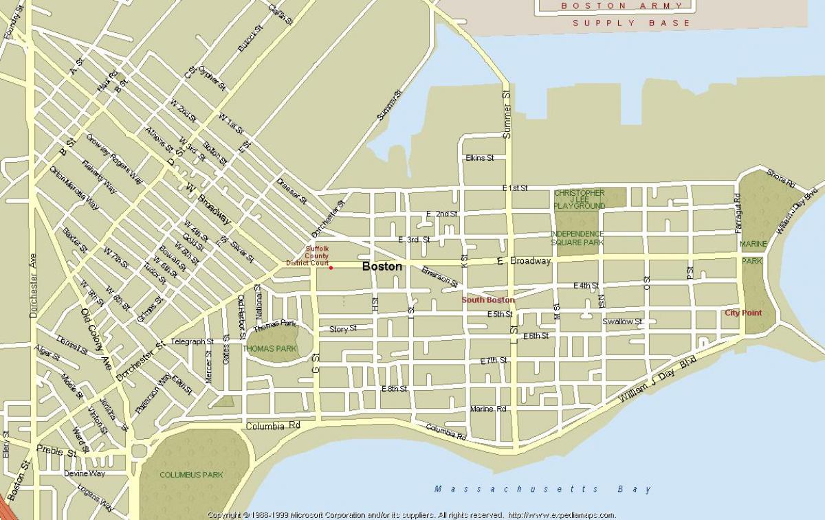 سڑک کے نقشے بوسٹن