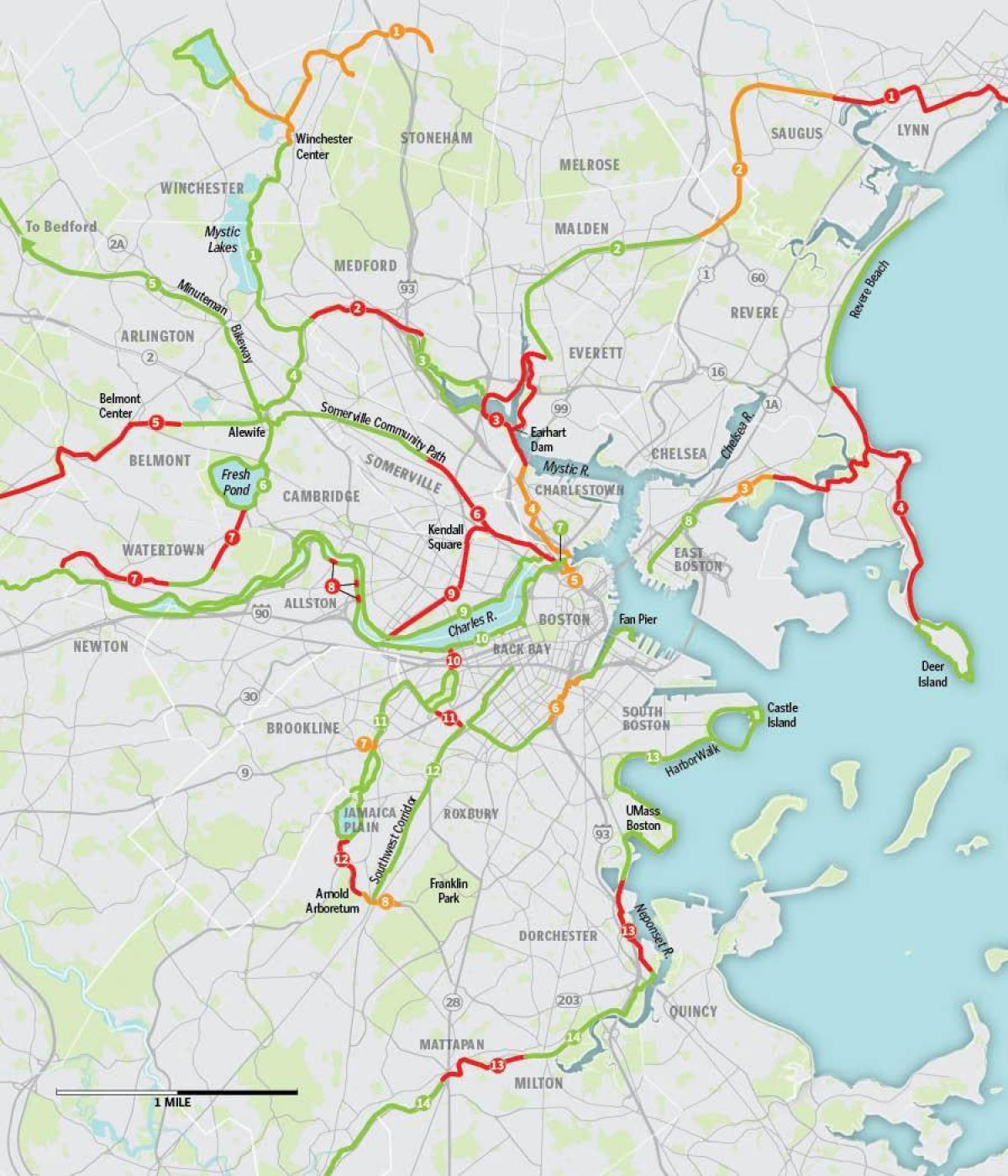 نقشہ کے بوسٹن موٹر سائیکل