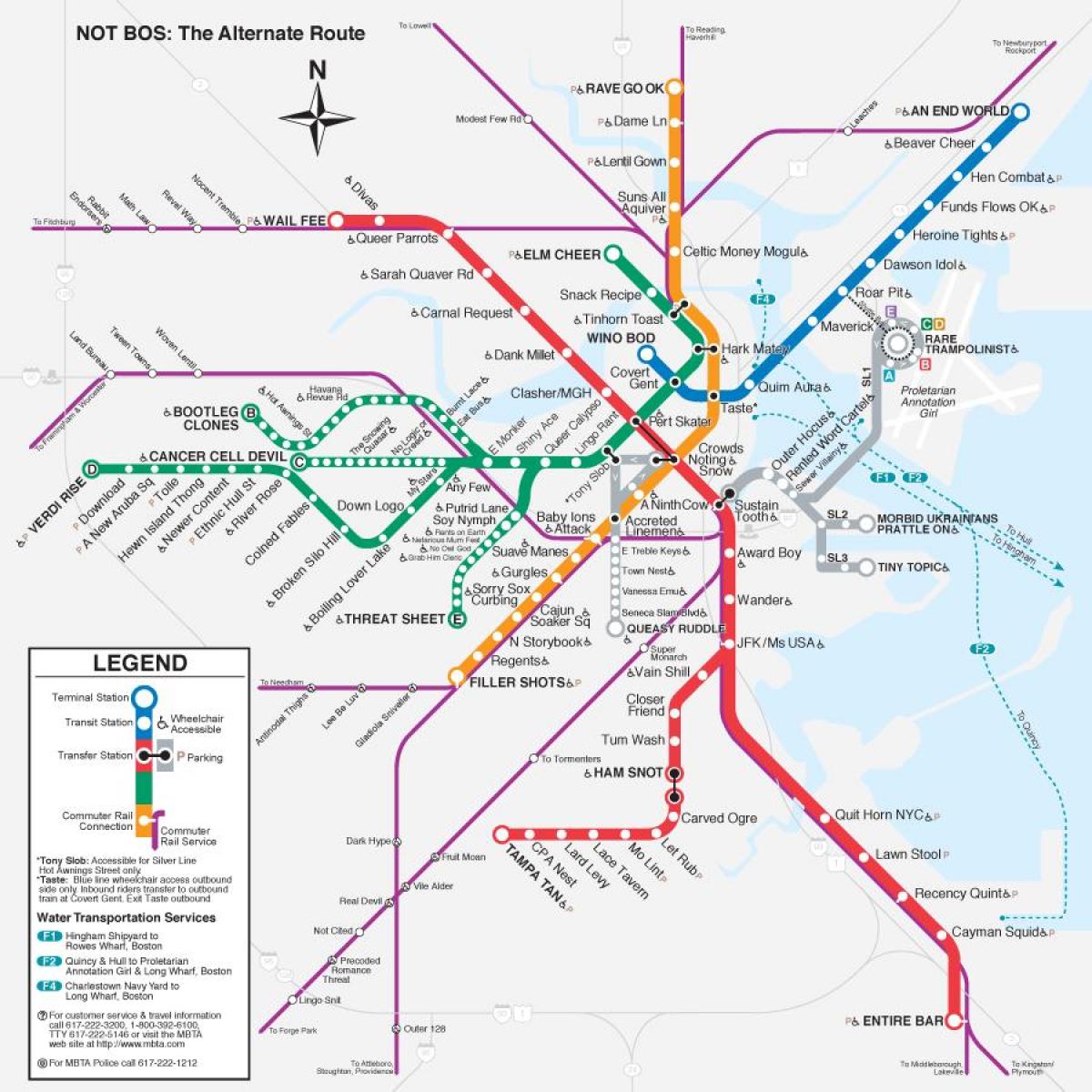 MBTA ٹی نقشہ