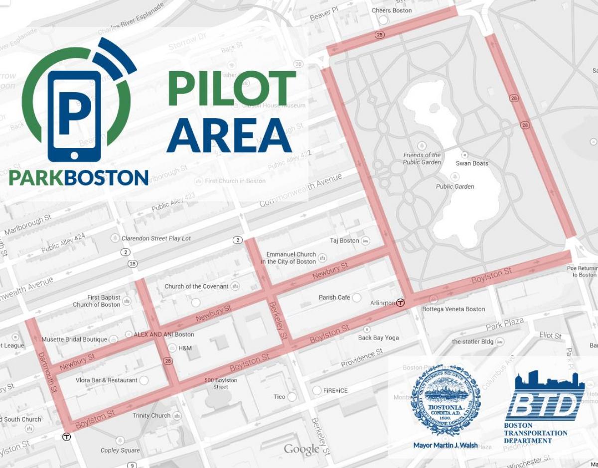 بوسٹن پارکنگ میٹر کا نقشہ