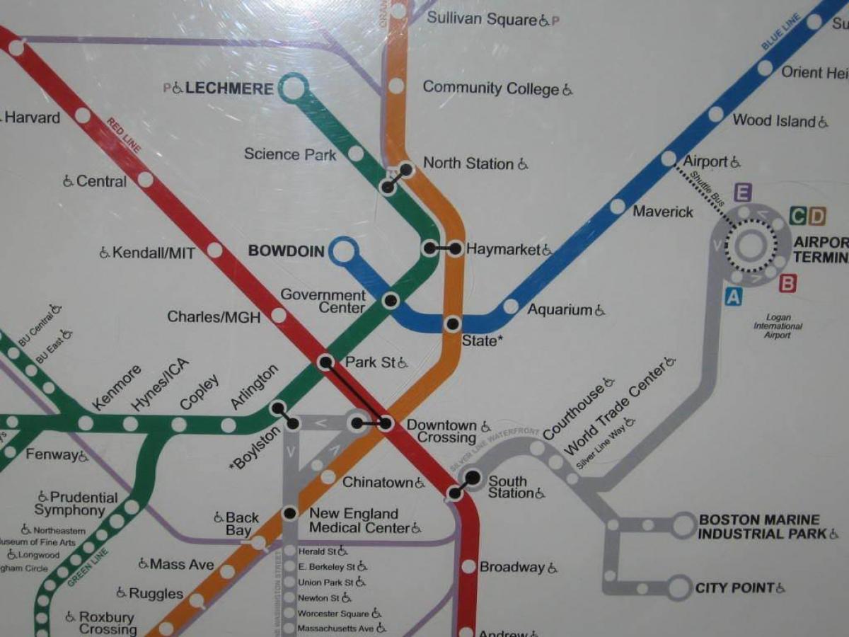 بوسٹن جنوبی اسٹیشن کا نقشہ