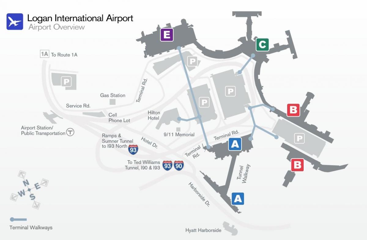 نقشہ کے لوگان ہوائی اڈے کے ٹرمینل b